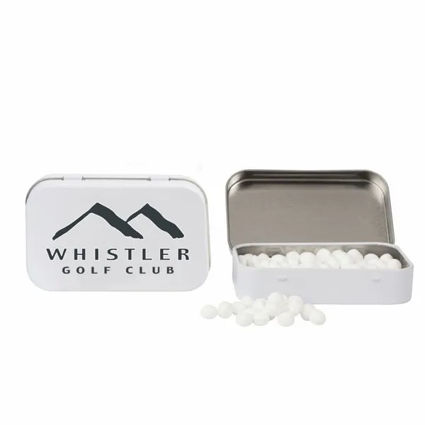 Rectangular Tin with Golf Ball Shaped Mints - Custom Hats Now