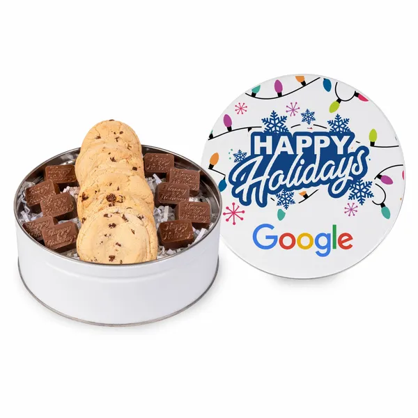 Molded Chocolate and Chocolate Chip Cookie Tin I - Custom Hats Now