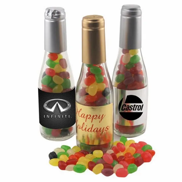 Champagne Bottle w/ Teenee Beanee Jelly Beans 8" - Custom Hats Now