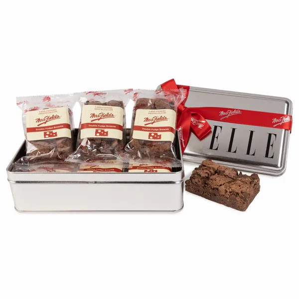 Mrs. Fields® Double Chocolate Fudge Brownie Tin- 6 pack - Custom Hats Now