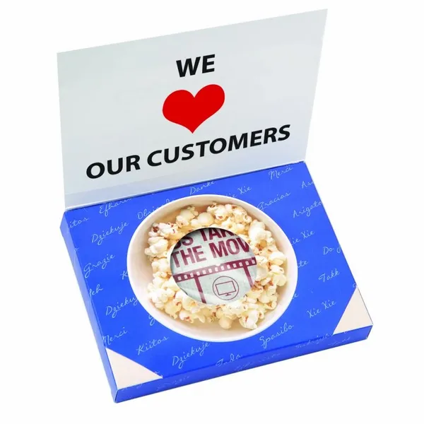 Greeting Card Box with Microwave Popcorn - Custom Hats Now