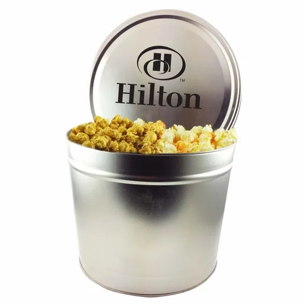 Two Gallon Popcorn Tin - Trio Popcorn - Custom Hats Now