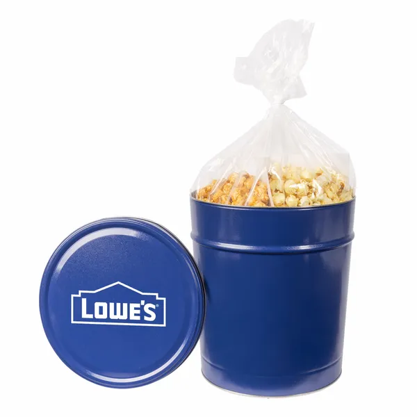 Three and a Half Gallon Popcorn Tin - Trio Popcorn - Custom Hats Now