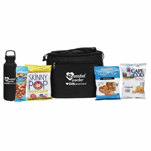 Deluxe Appreciation Cooler Water Bottle Set With Snacks - Custom Hats Now