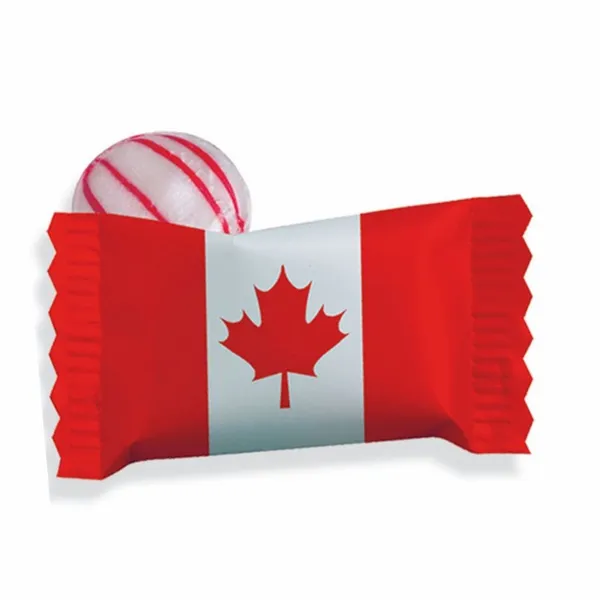 Individual Canadian Peppermint Stock Wrapped Candy - Custom Hats Now