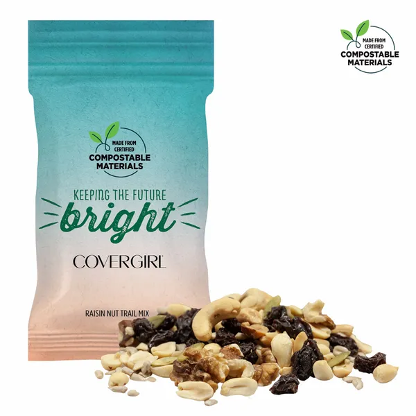 1oz. ECO-Digibag, Compostable & Full Color, Raisin Nut Mix - Custom Hats Now