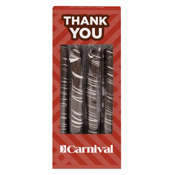 Pretzel Rods - Dark Chocolate With White Drizzle - Custom Hats Now