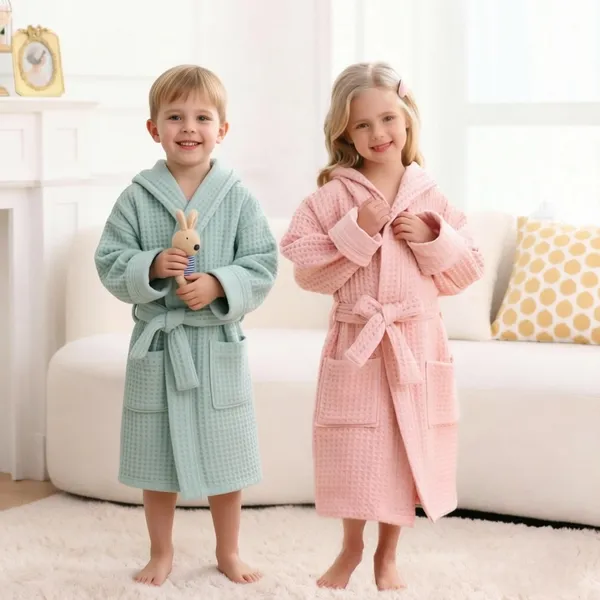 Custom Kids Waffle Robes - Custom Hats Now