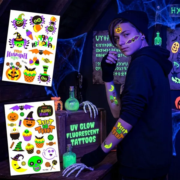 UV Glow Fluorescent Tattoos - Custom Hats Now