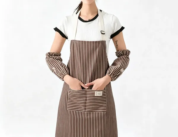 Striped Cotton and Linen Apron - Custom Hats Now