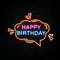 Happy Birthday in Bubble Thought Neon Sign - Custom Hats Now