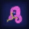 Girl with Pink Hair Neon Sign - Custom Hats Now