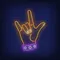 Rock Gesture Neon Sign - Custom Hats Now