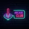 Retro Joystick Arcade Club Neon Sign - Custom Hats Now