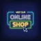 Online Shop Neon Sign - Custom Hats Now
