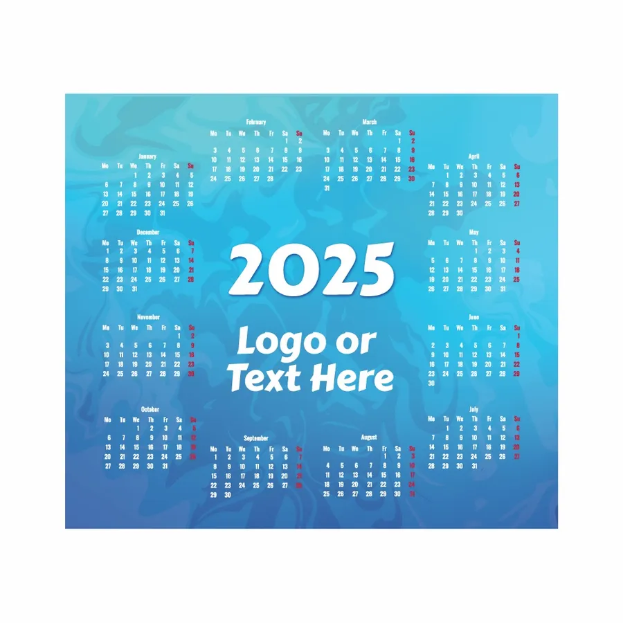 Light Blue Calendar Mouse Pad - Custom Hats Now