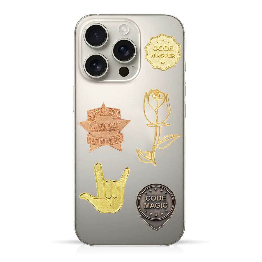Phone Metal Badge Stickers - Custom Hats Now