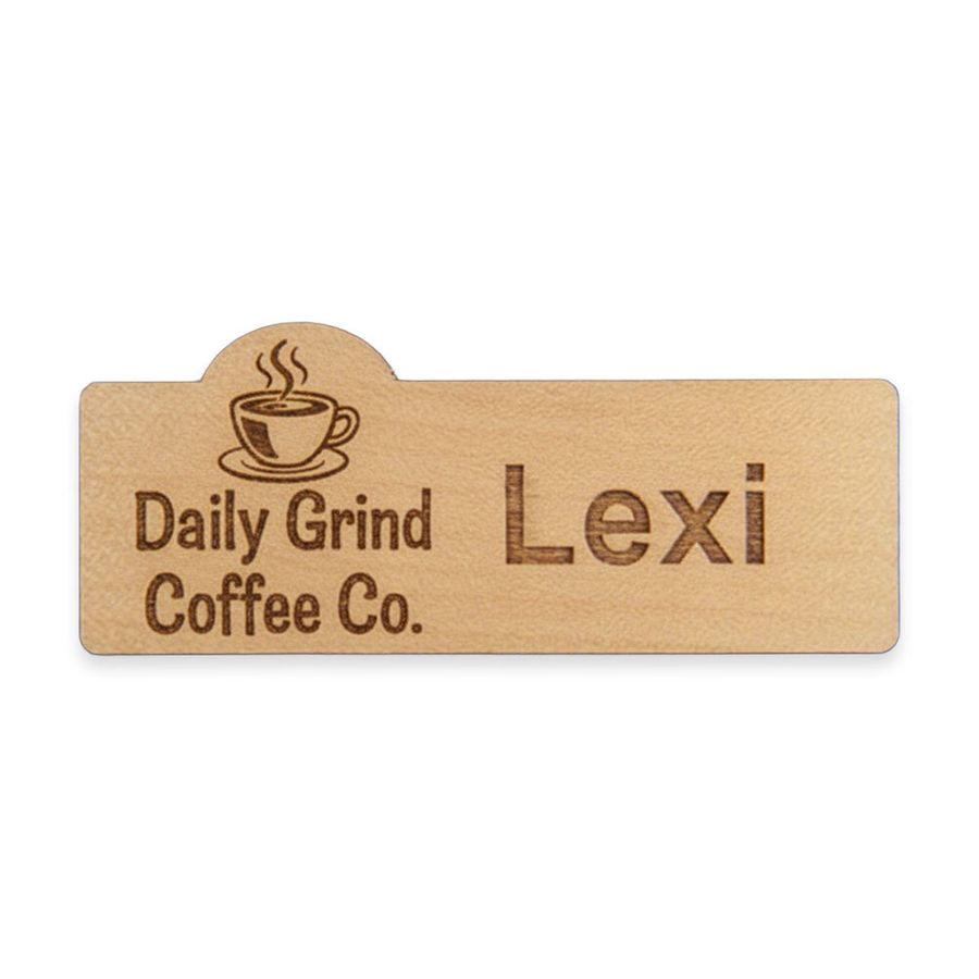 Wooden Name Badges - Custom Hats Now