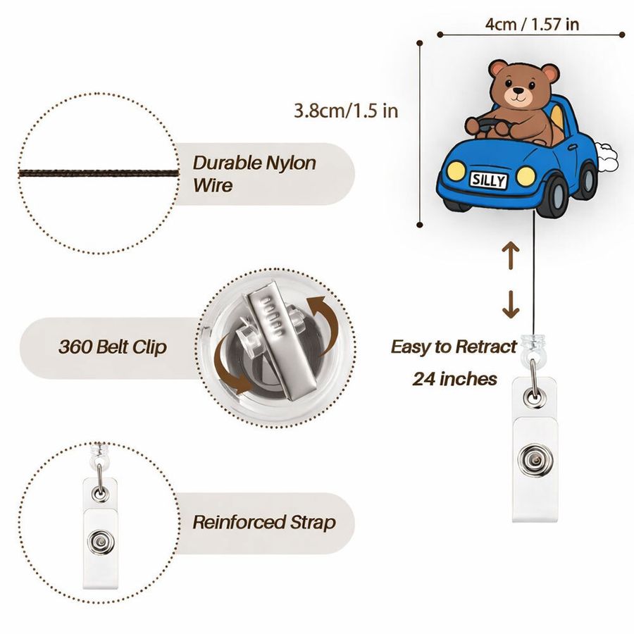Custom Shape Acrylic Badge Reel - Custom Hats Now