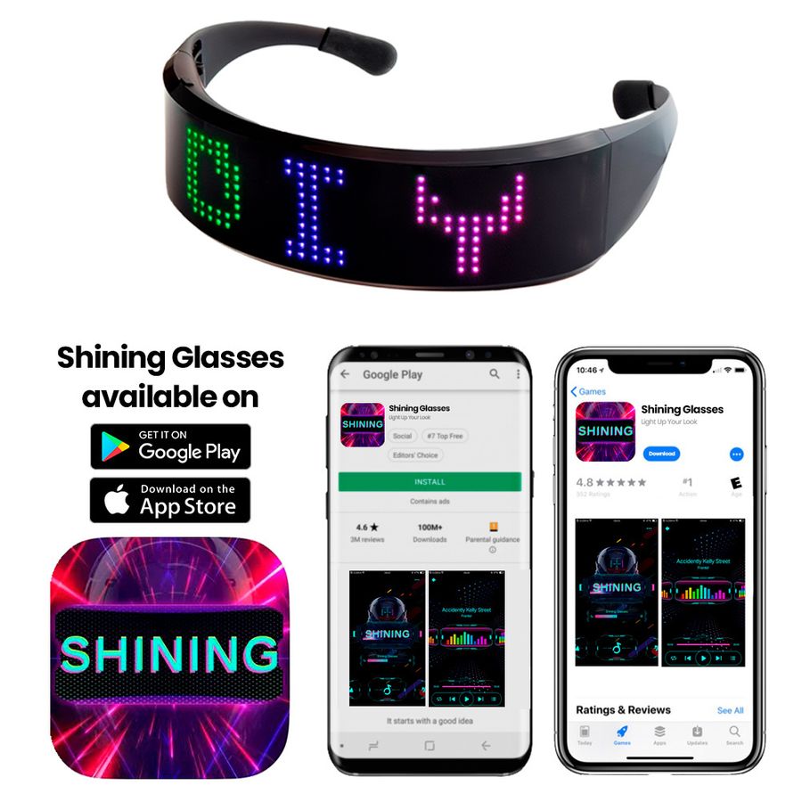 LED Light Up Glasses with Bluetooth - Custom Hats Now