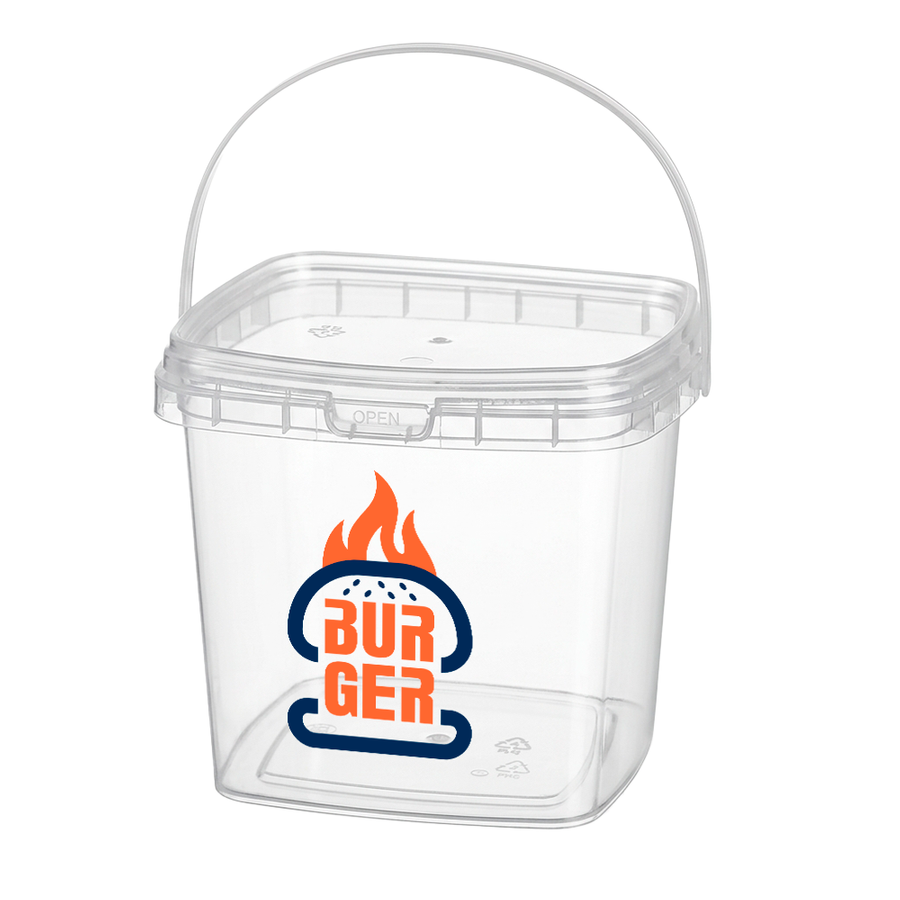 Square Transparent Drink Buckets - Custom Hats Now