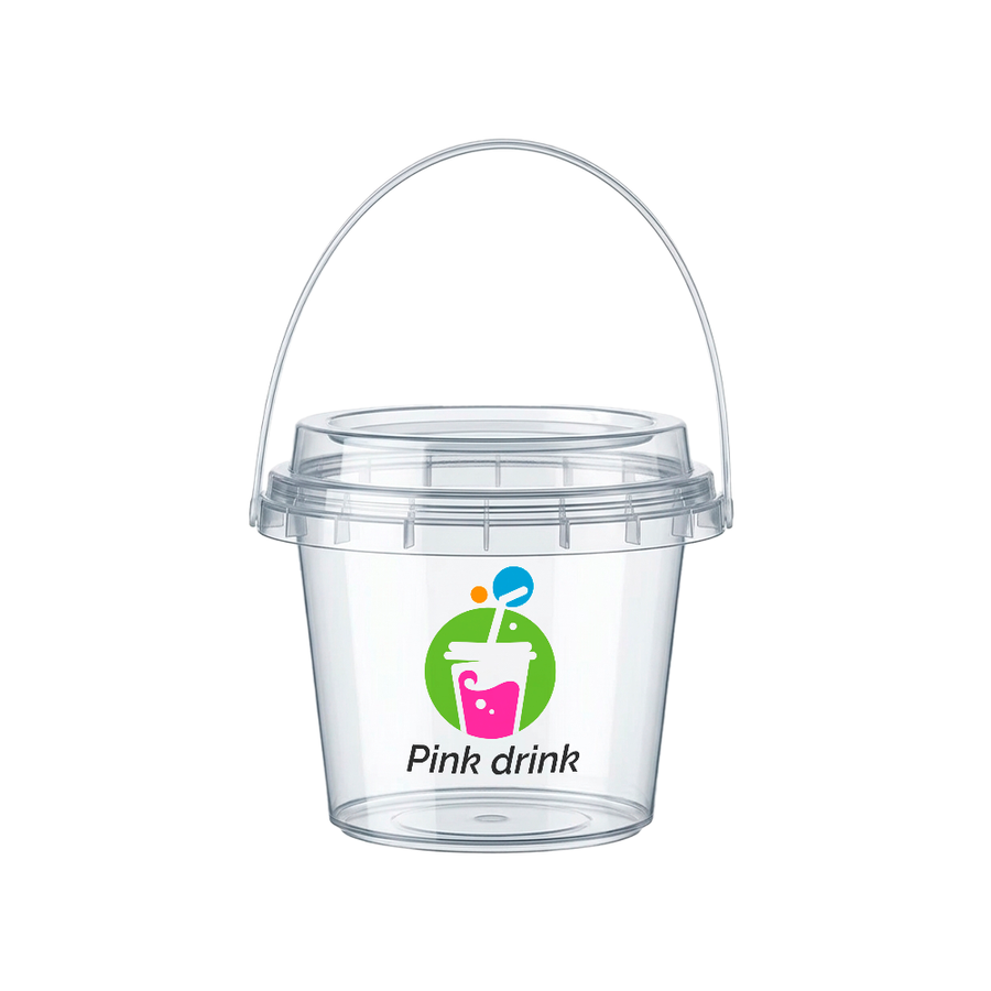 Premium Transparent Drink Buckets - Custom Hats Now
