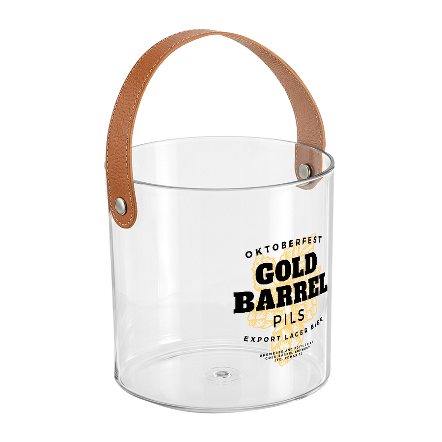 Leather-Strap Clear Drink Buckets - Custom Hats Now