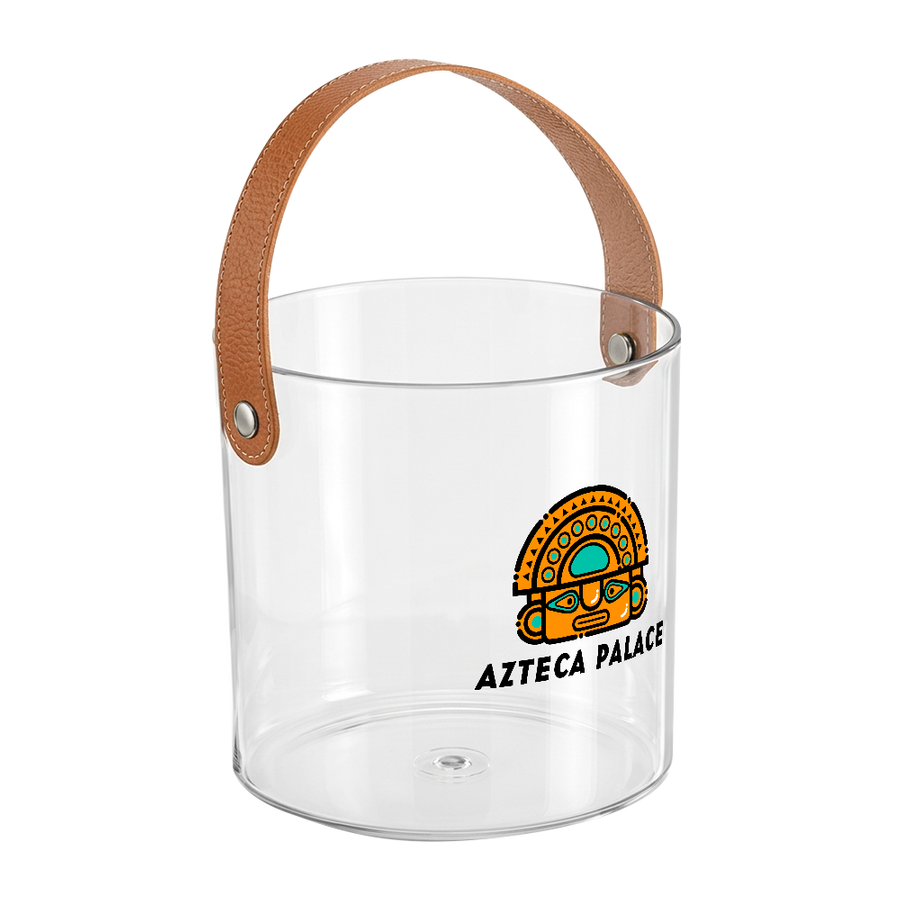 Leather-Strap Clear Drink Buckets - Custom Hats Now