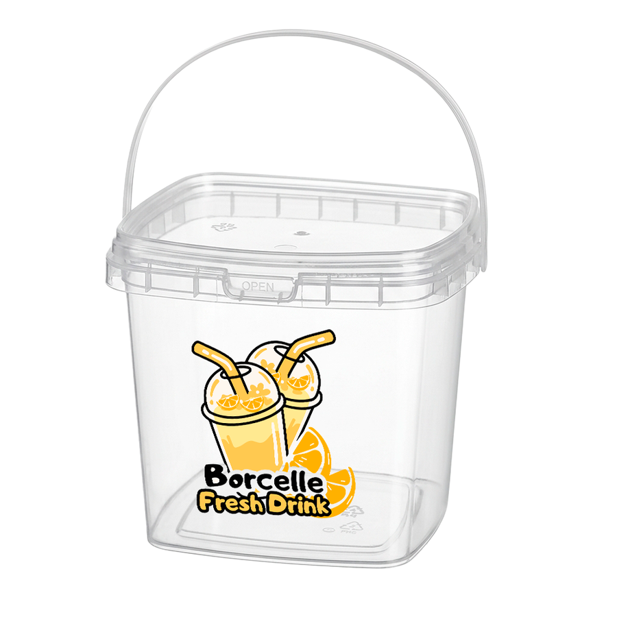 Square Transparent Drink Buckets - Custom Hats Now