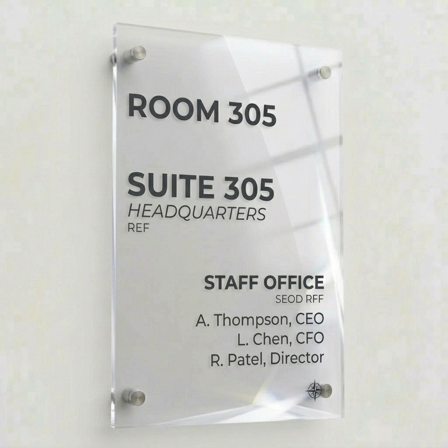 Colorful Acrylic Door Signs - Custom Hats Now