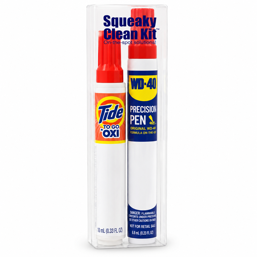 Squeaky Clean Kit - WD-40® Precision Pen and Tide® to Go + Oxi Travel Kits - Custom Hats Now