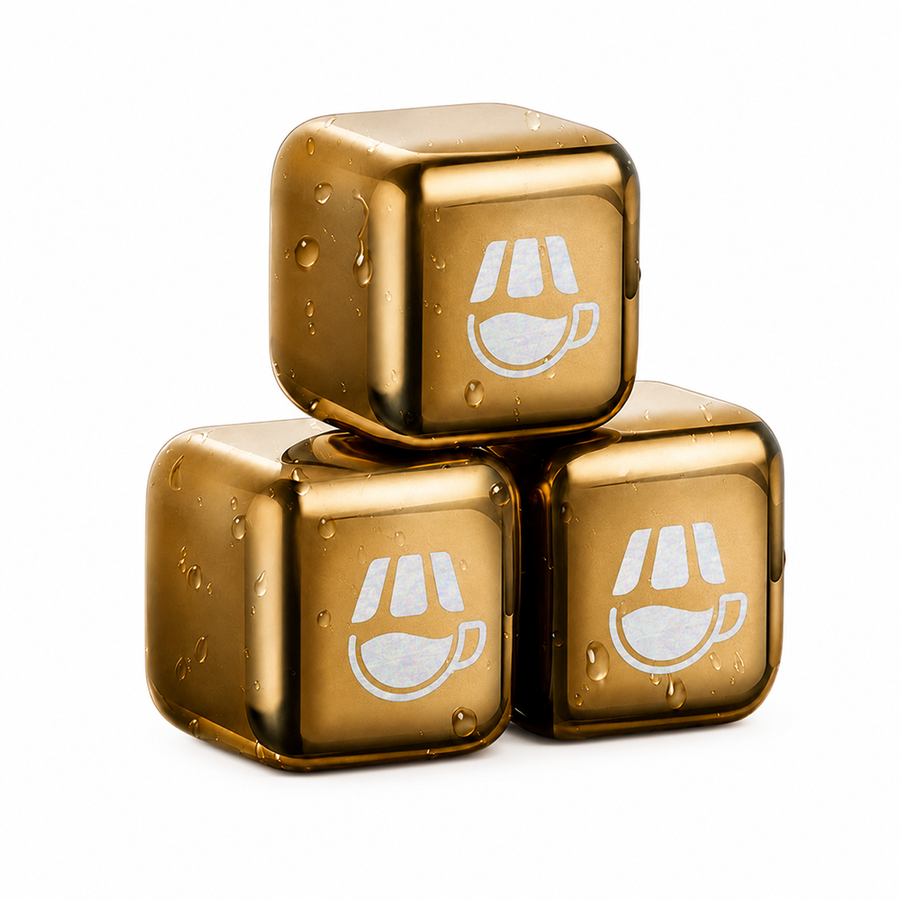 Gold Stainless Steel Ice Cubes - Custom Hats Now