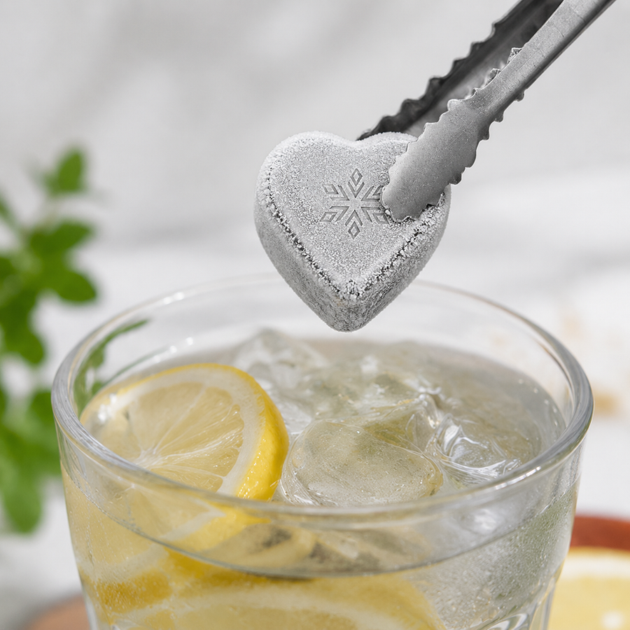 Heart-Shaped Stainless Steel Ice Cubes - Custom Hats Now