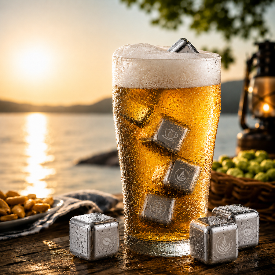 Silver Stainless Steel Ice Cubes - Custom Hats Now