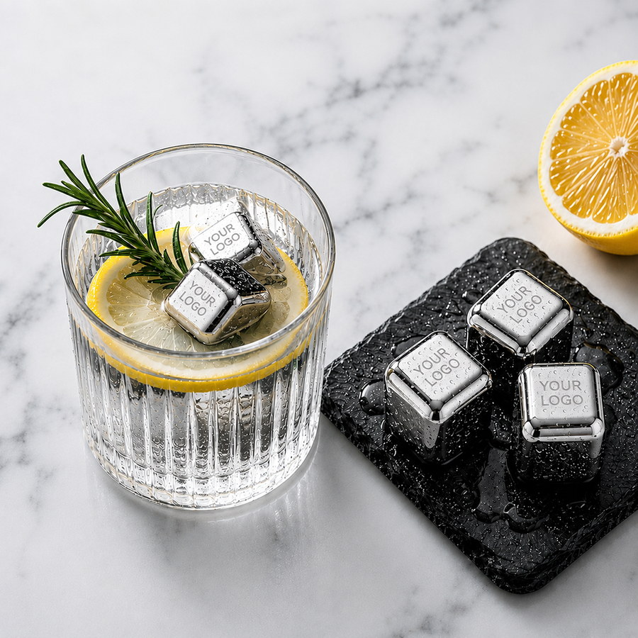 Silver Stainless Steel Ice Cubes - Custom Hats Now