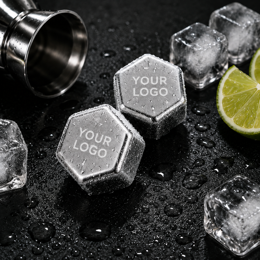 Hexagon Stainless Steel Ice Cubes - Custom Hats Now