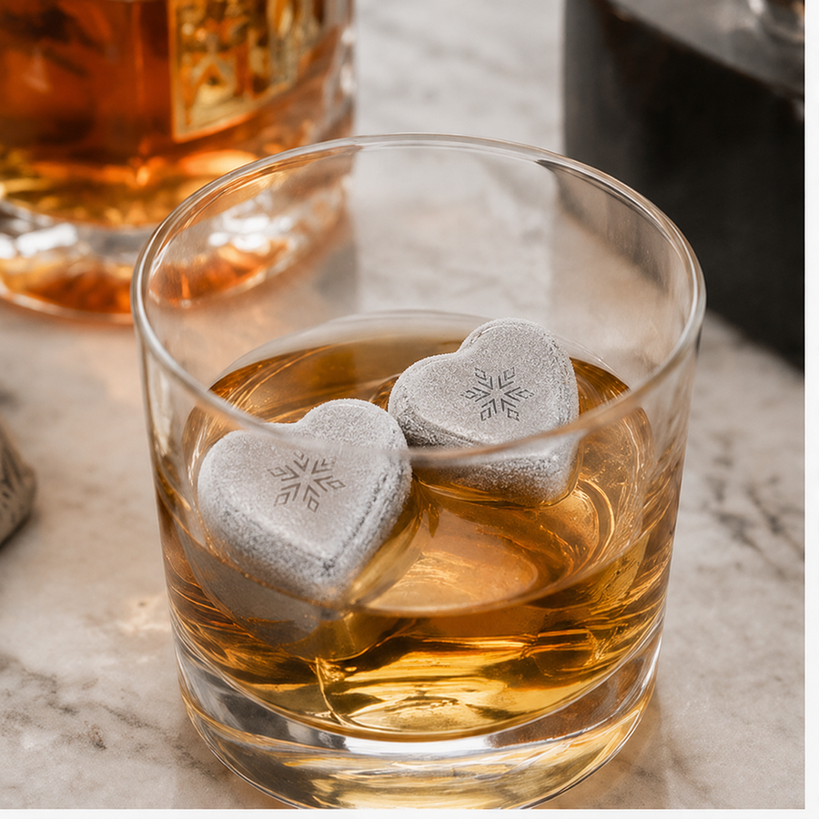 Heart-Shaped Stainless Steel Ice Cubes - Custom Hats Now