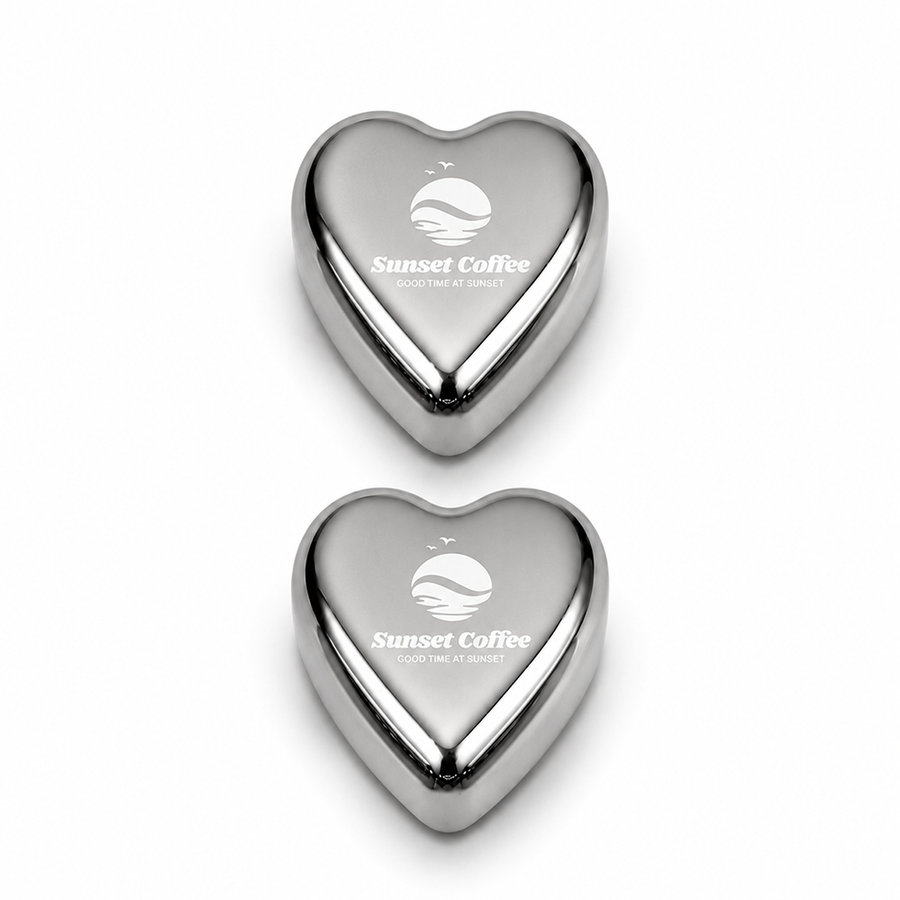 Heart-Shaped Stainless Steel Ice Cubes - Custom Hats Now