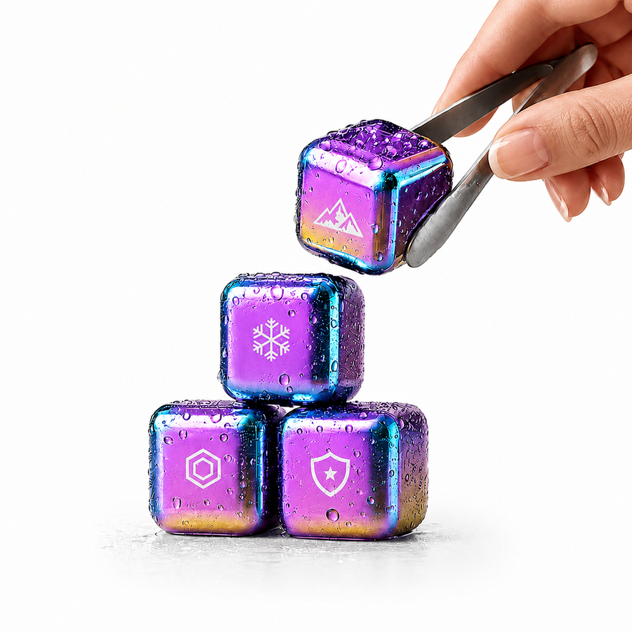 Rainbow Stainless Steel Ice Cubes - Custom Hats Now