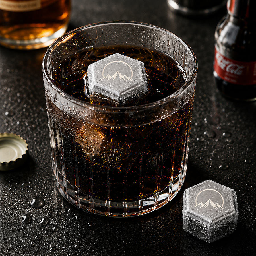 Hexagon Stainless Steel Ice Cubes - Custom Hats Now