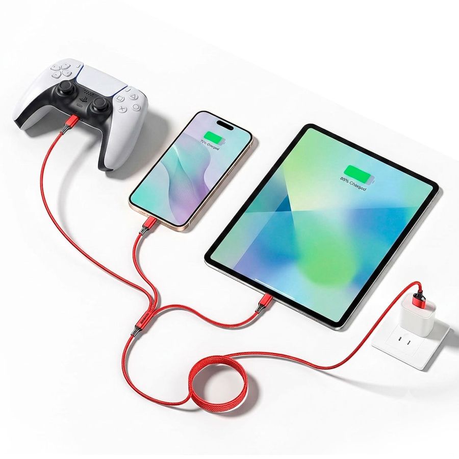 Nylon Braided 3-in-1 Charging Cables - Custom Hats Now