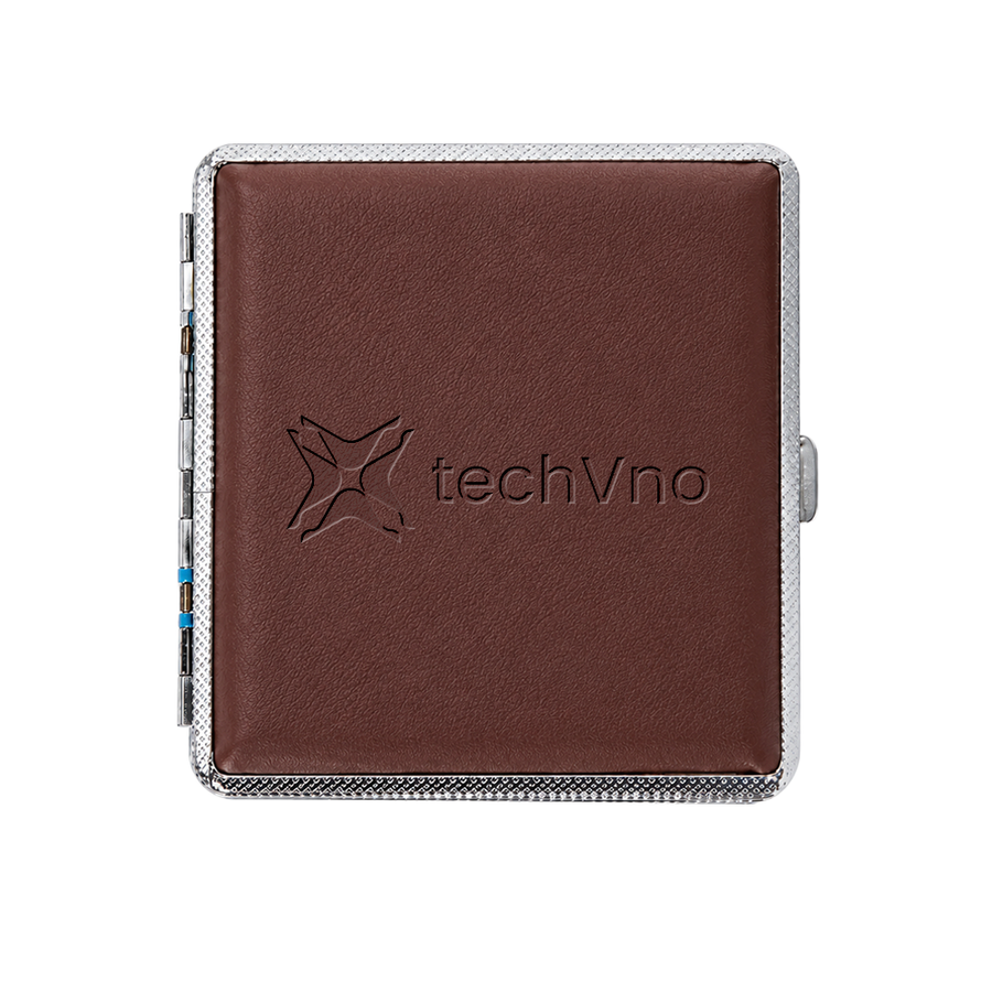 Leather Grain Metal Cigarette Cases - Custom Hats Now