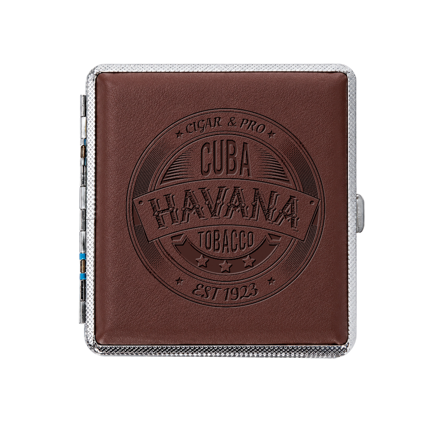 Leather Grain Metal Cigarette Cases - Custom Hats Now