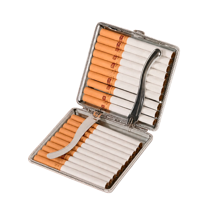 Leather Grain Metal Cigarette Cases - Custom Hats Now
