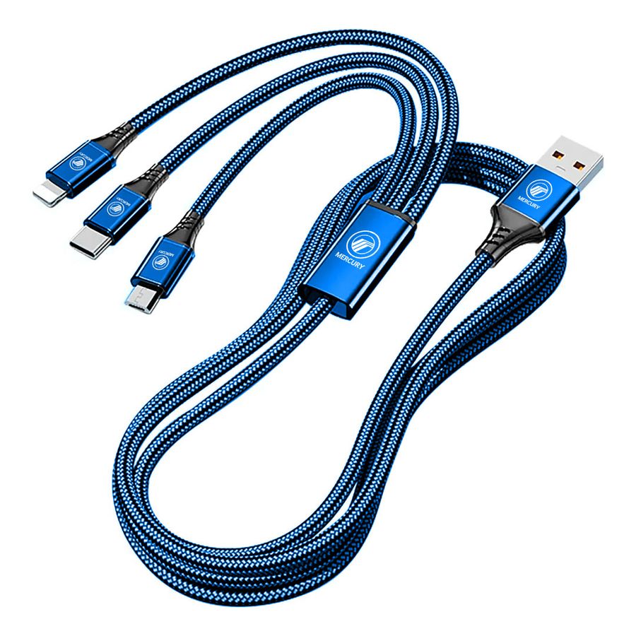 Nylon Braided 3-in-1 Charging Cables - Custom Hats Now