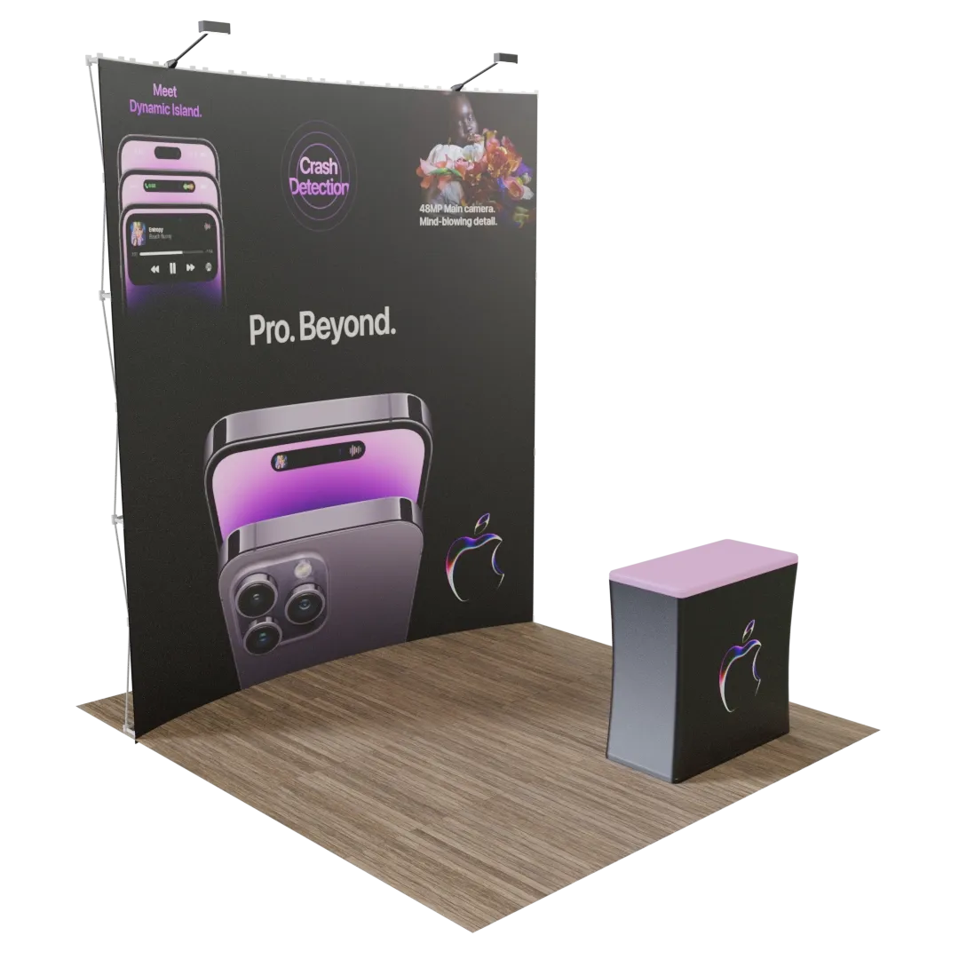 Custom Curved Pop Up Trade Show Display 10' x 10' - Custom Hats Now