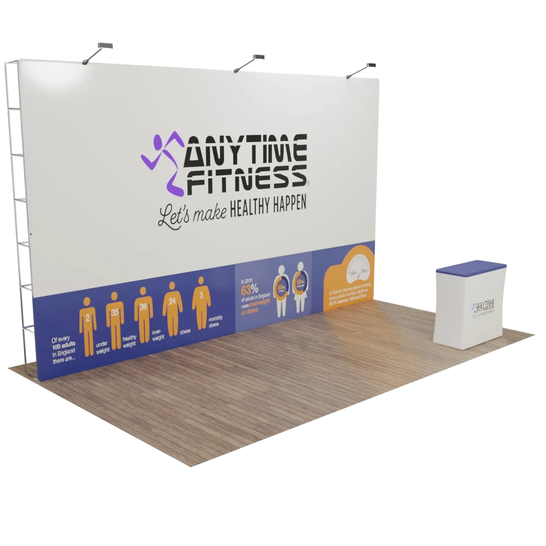 Custom Pop Up Trade Show Display 20' x 10' - Custom Hats Now